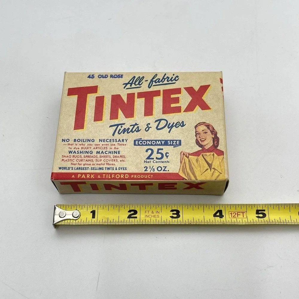 Vintage 1940s Tintex All Fabric Dye 45 Old Rose Economy Size NOS Unopened
